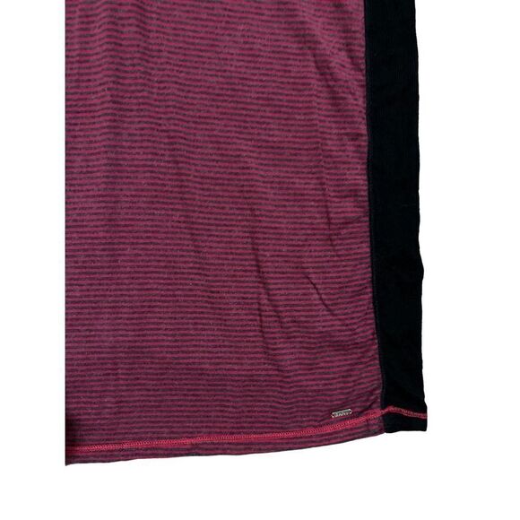 DKNY red gray striped modal blend minimalist casual long sleeve shirt sz S - Picture 5 of 8